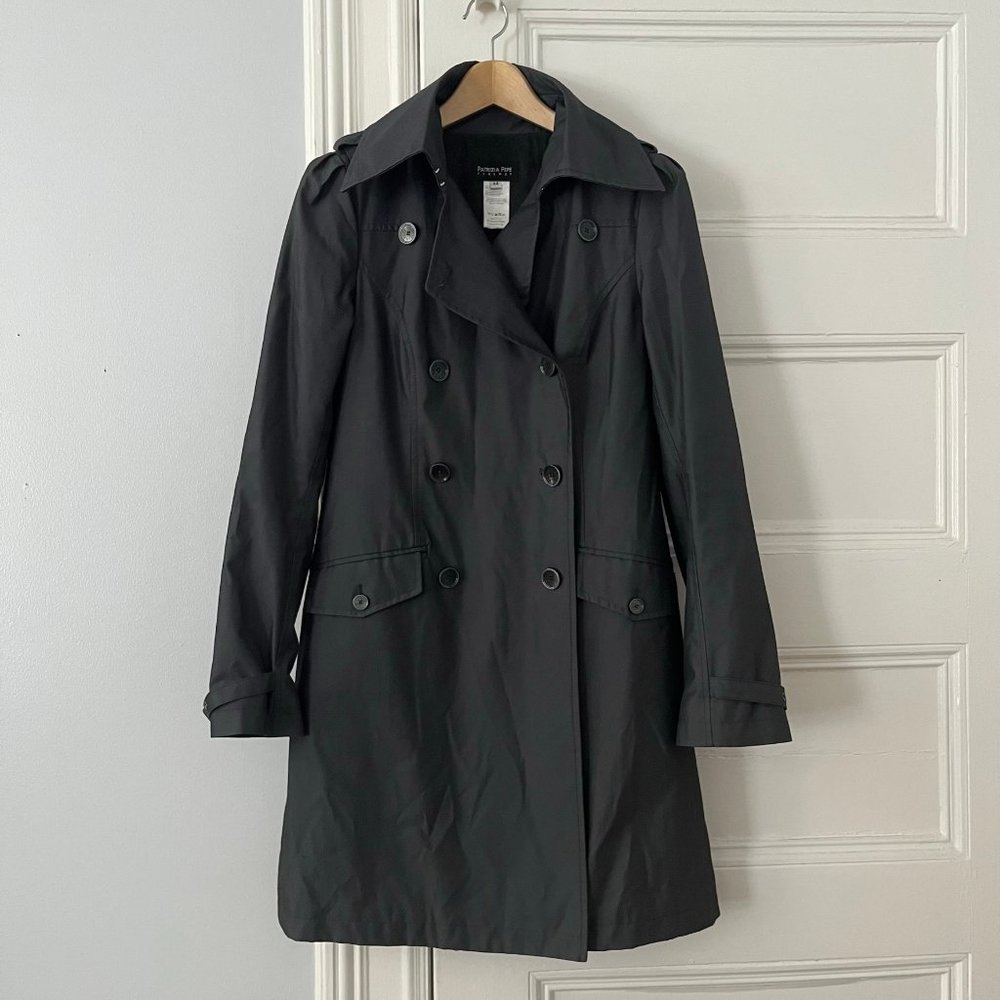 Patrizia Pepe Firenze Slate Blue / Gray Trench Coat Women's IT 44, US M 8-10